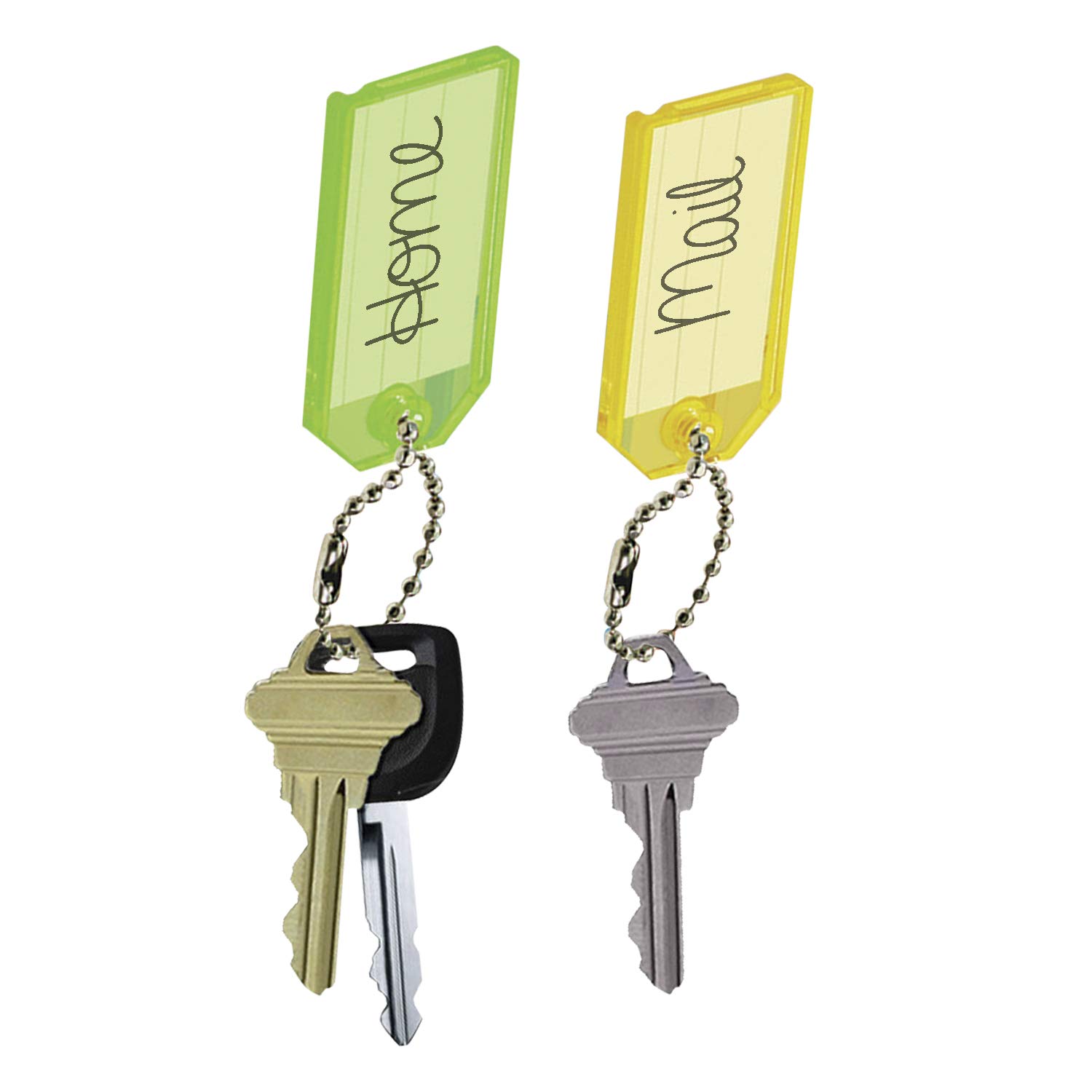 ⭐️ ラッキー ⭐️ Lucky Line Key Tag with Ball Chain, 2 Pack, Assorted Colors (20102